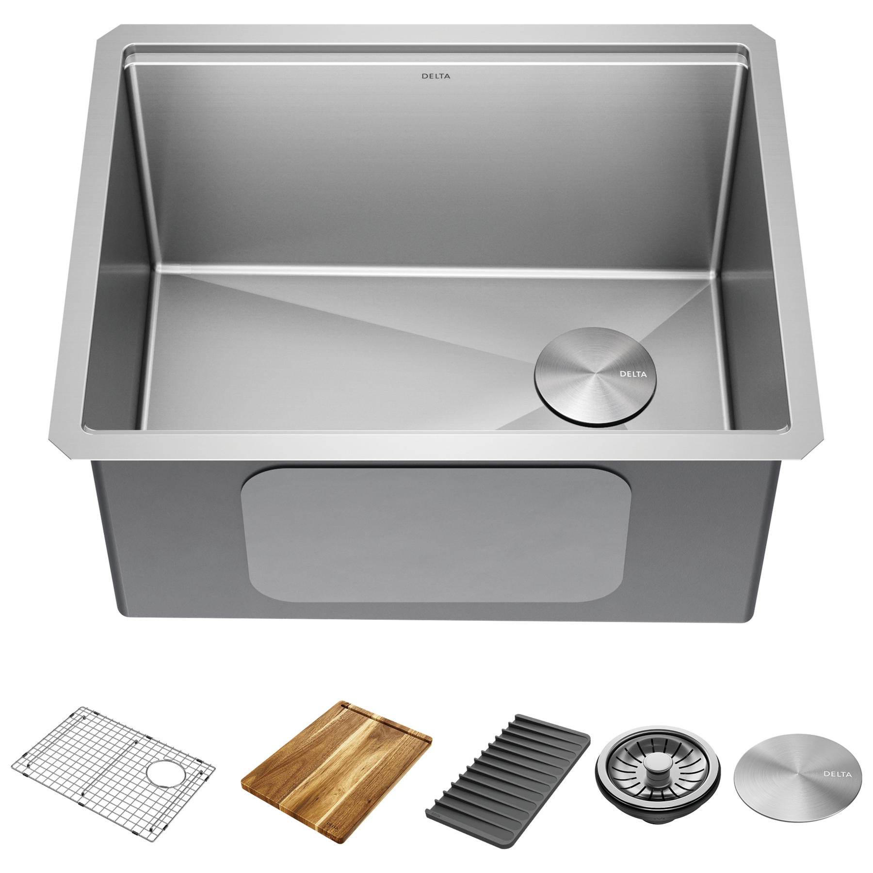 24&rdquo; Workstation Undermount Single Bowl 16 Gauge Stainless Steel&nbsp;Laundry&nbsp;Utility&nbsp;Kitchen Sink with&nbsp;WorkFlow&trade; Ledge and Accessories