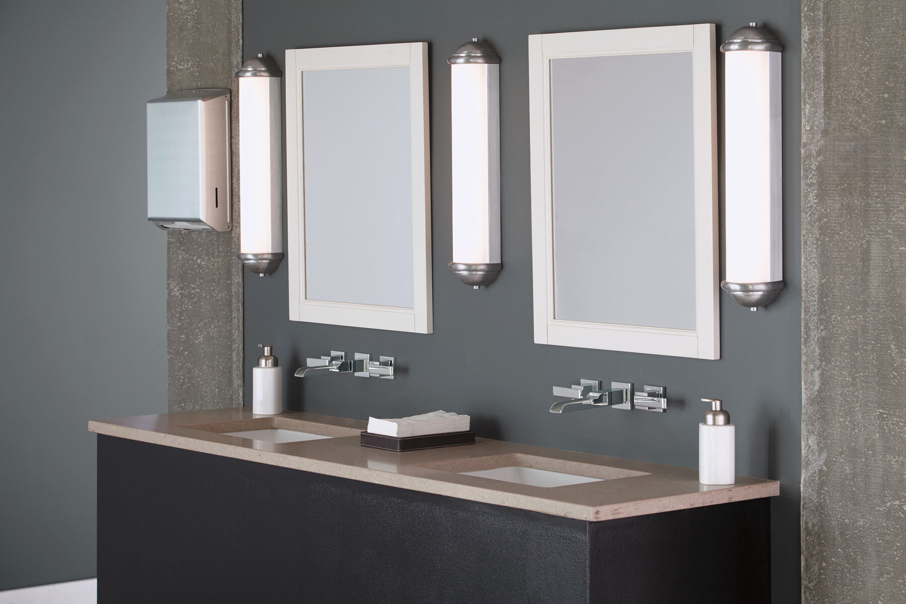 Two Handle Wall Mount Channel Bathroom Faucet Trim