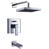 In-Wall Tub and Shower; with Quadrate Shower Head Ceramic Valve System
