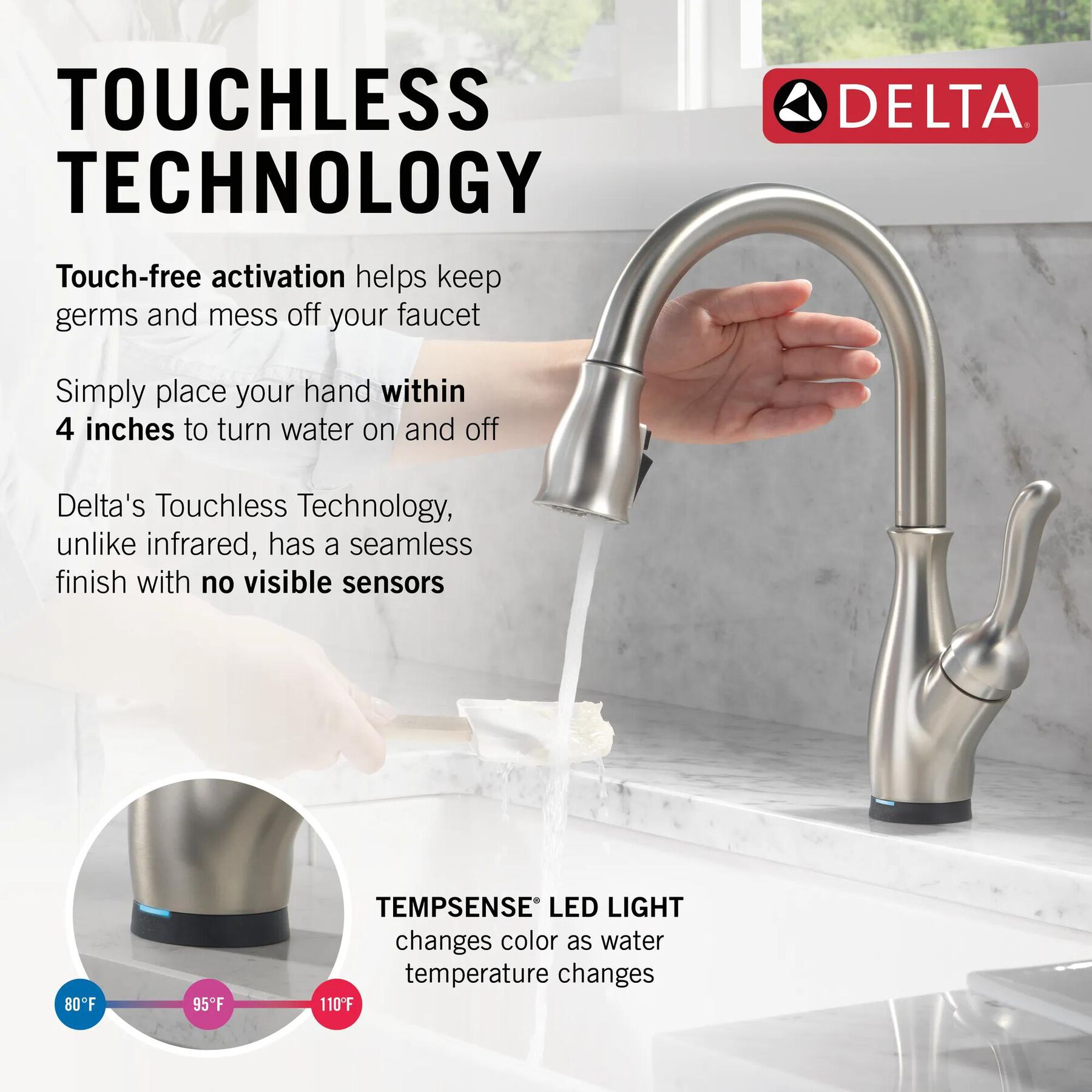 VoiceIQ&reg; Kitchen Faucet with Touch<sub>2</sub>O&reg; Technology with Touchless Technology