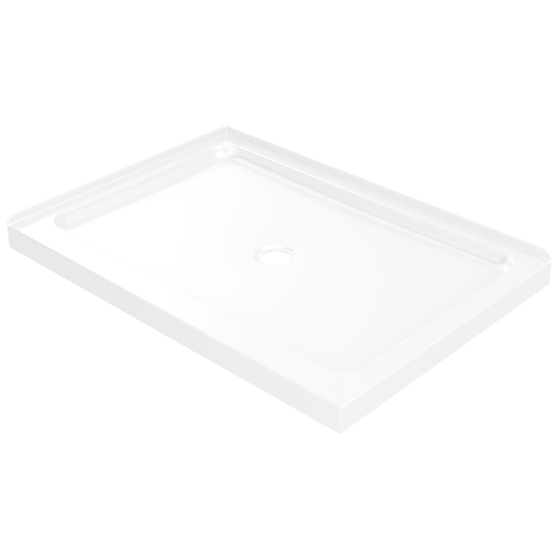 48&rdquo;x34&rdquo; Left Corner Center Drain Shower Base