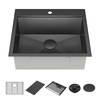 25&rdquo; Drop-In Top Mount&nbsp;16 Gauge Workstation Kitchen Sink Single Bowl&nbsp;with WorkFlow&trade; Ledge and Accessories