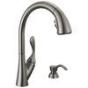 Single Handle Pull-Down Kitchen Faucet with Soap Dispenser and ShieldSpray&reg; Technology