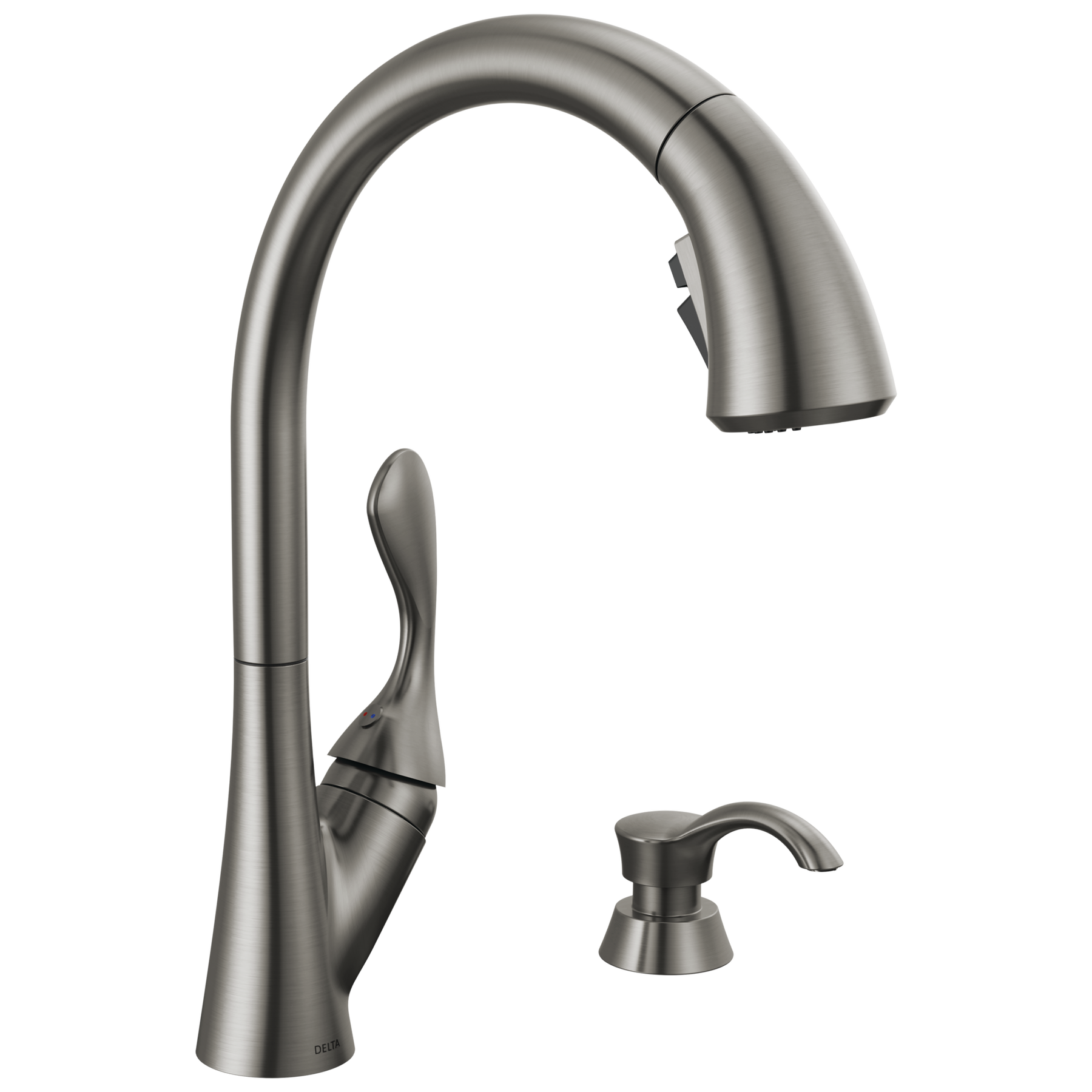 Single Handle Pull-Down Kitchen Faucet with Soap Dispenser and ShieldSpray&reg; Technology