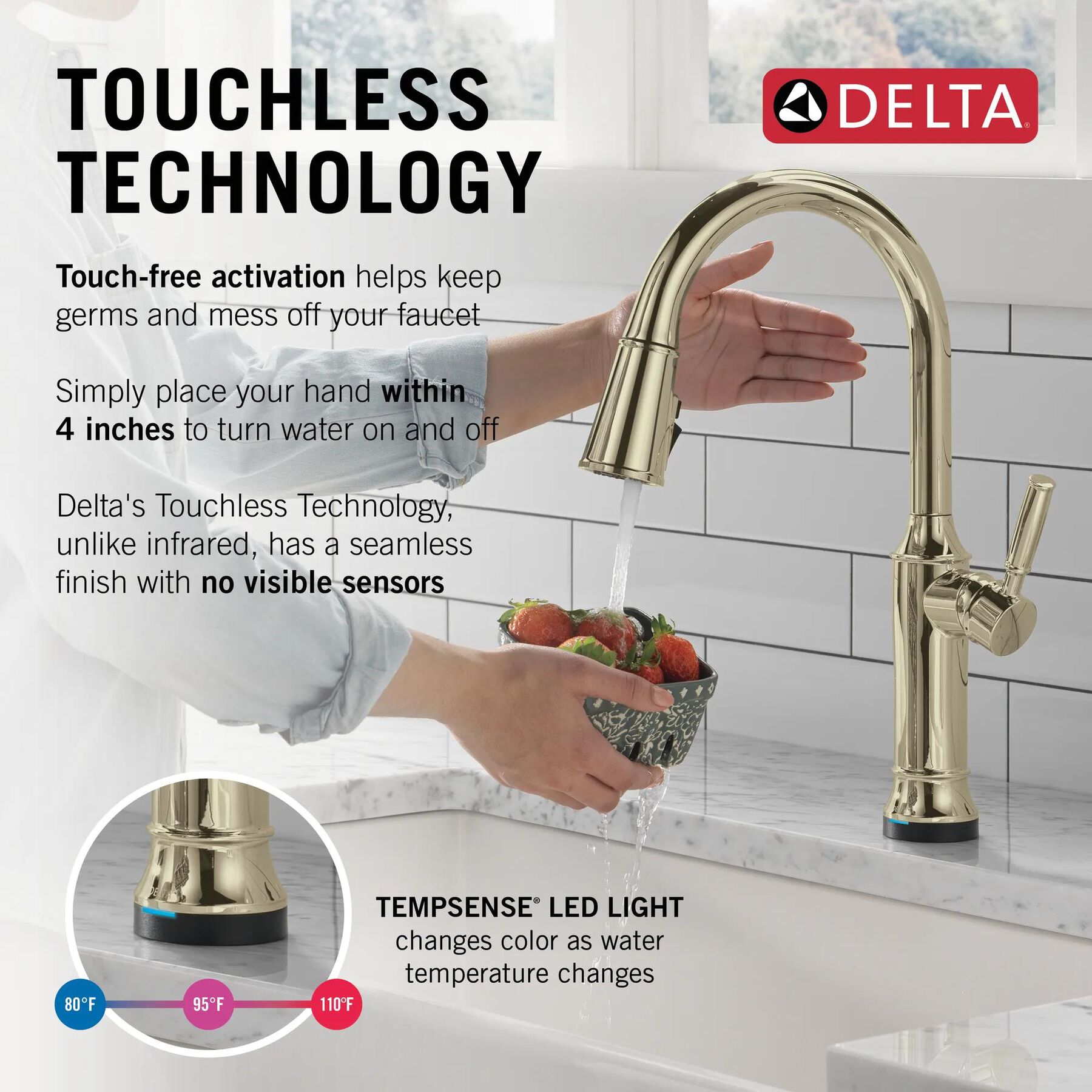 Touch<sub>2</sub>O&reg; Technology Kitchen Faucet with Touchless Technology