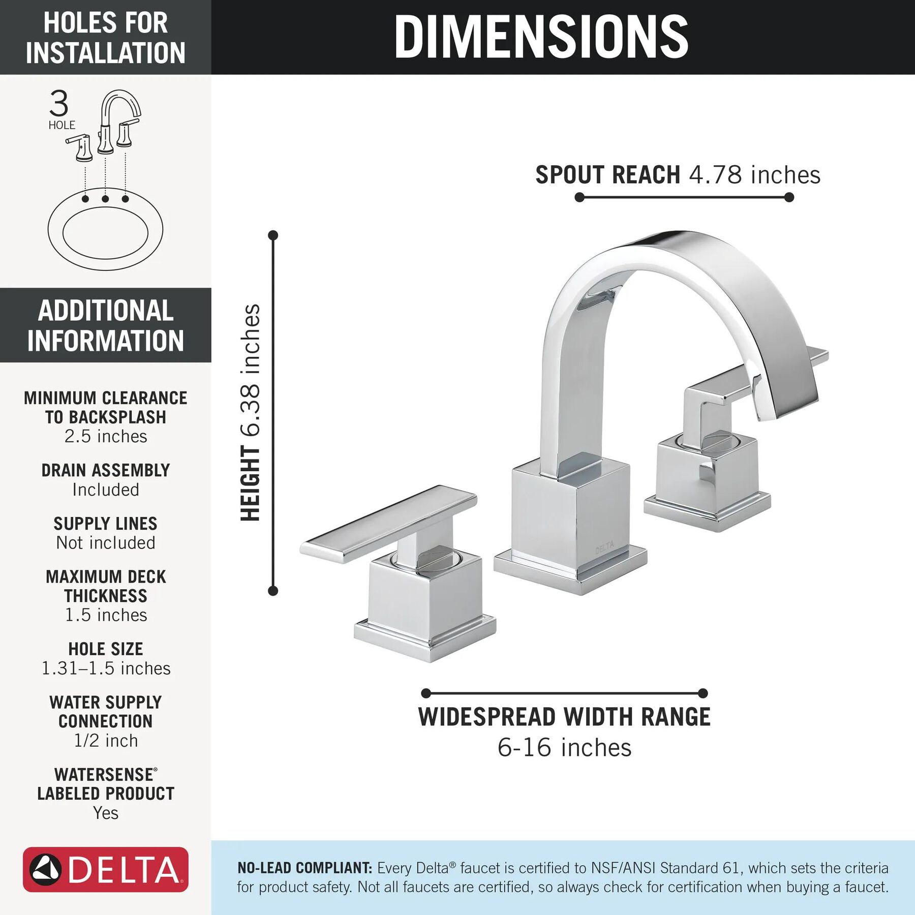 Two Handle Widespread Bathroom Faucet
