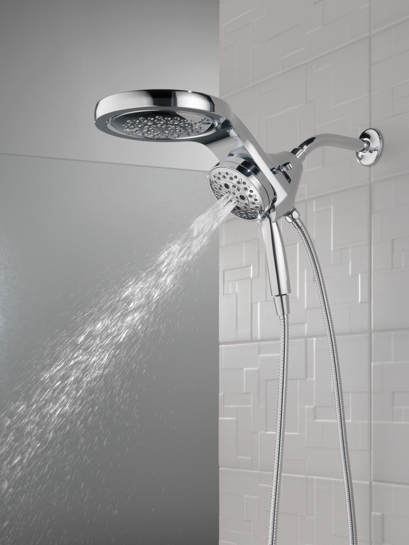 HydroRain&reg; H<sub>2</sub>Okinetic&reg; 5-Setting Two-in-One Shower Head