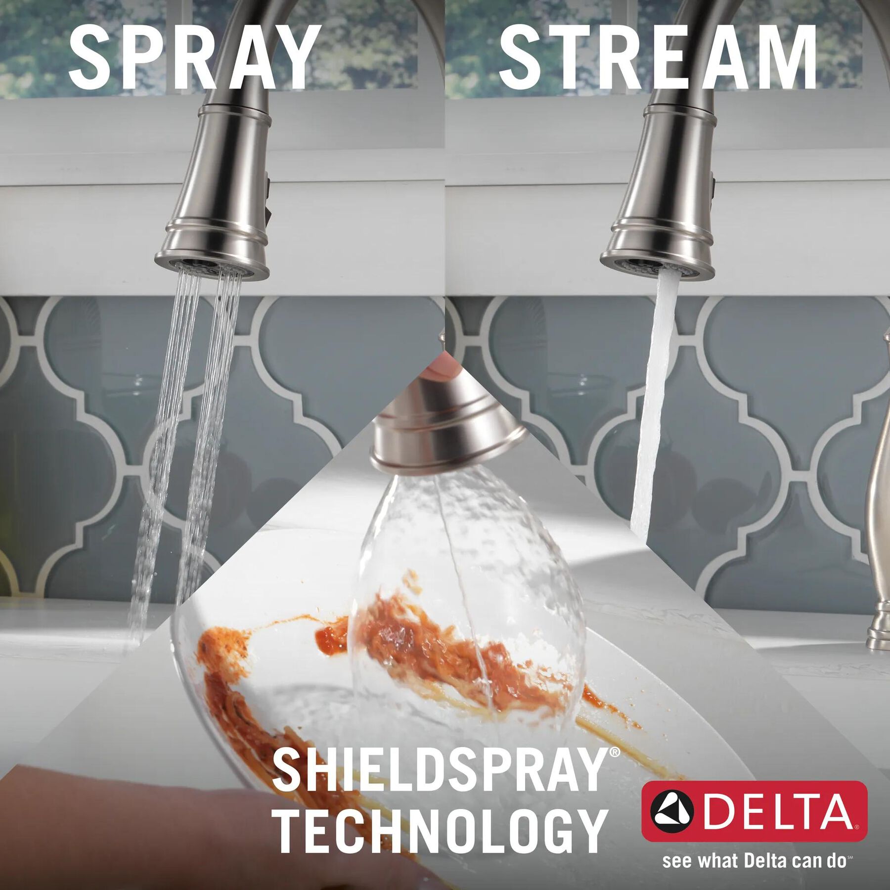 Single Handle Pull-Down Kitchen Faucet with Soap Dispenser and ShieldSpray
