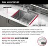 25&rdquo; Stainless Steel Workstation Kitchen Sink Drop-In Undermount Single Bowl with WorkFlow&trade; Ledge and Accessories