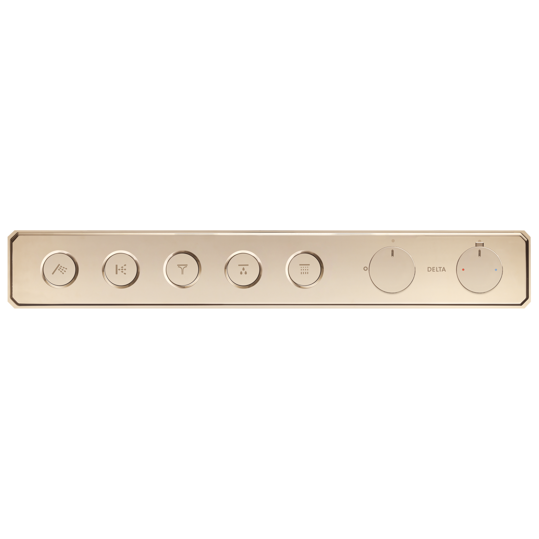 Traditional High Flow Push Button Thermostatic Trim - 5 Outlet