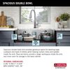 32&rdquo; Undermount Stainless Steel Double Bowl Kitchen Sink with Accessories
