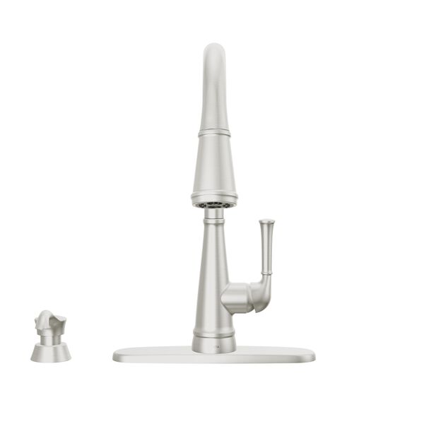 Single Handle Pull-Down Kitchen Faucet with Soap Dispenser and ShieldSpray&reg; Technology