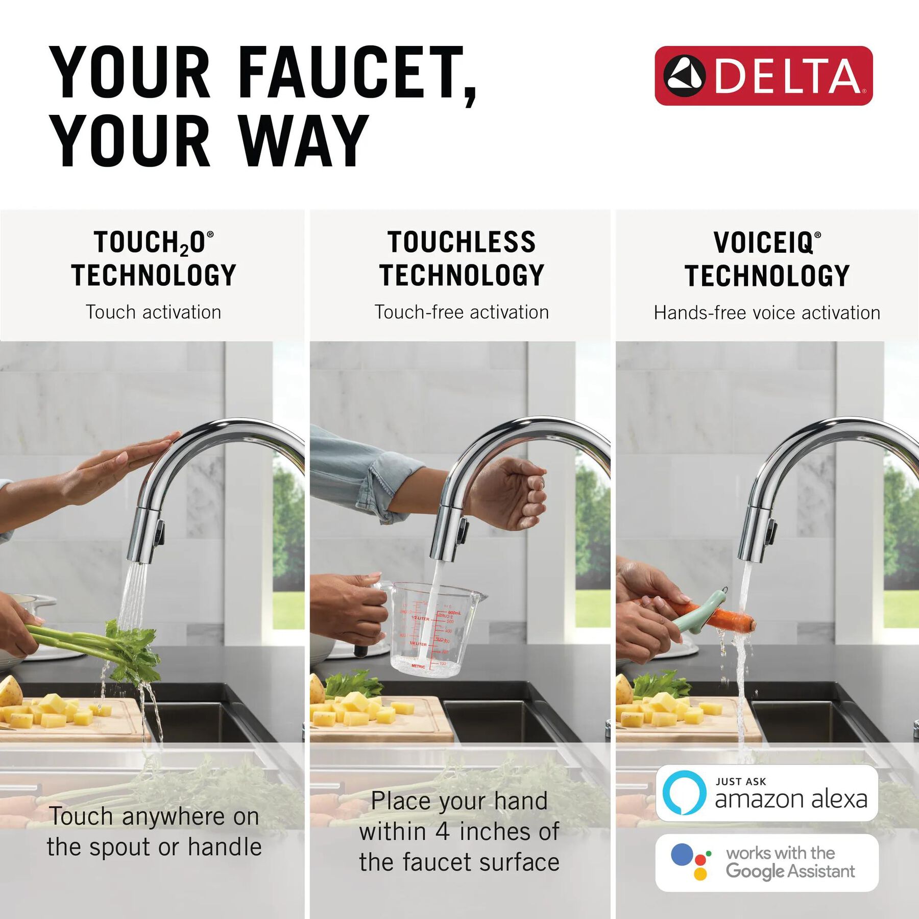 VoiceIQ&reg; Kitchen Faucet with Touch<sub>2</sub>O&reg; Technology with Touchless Technology