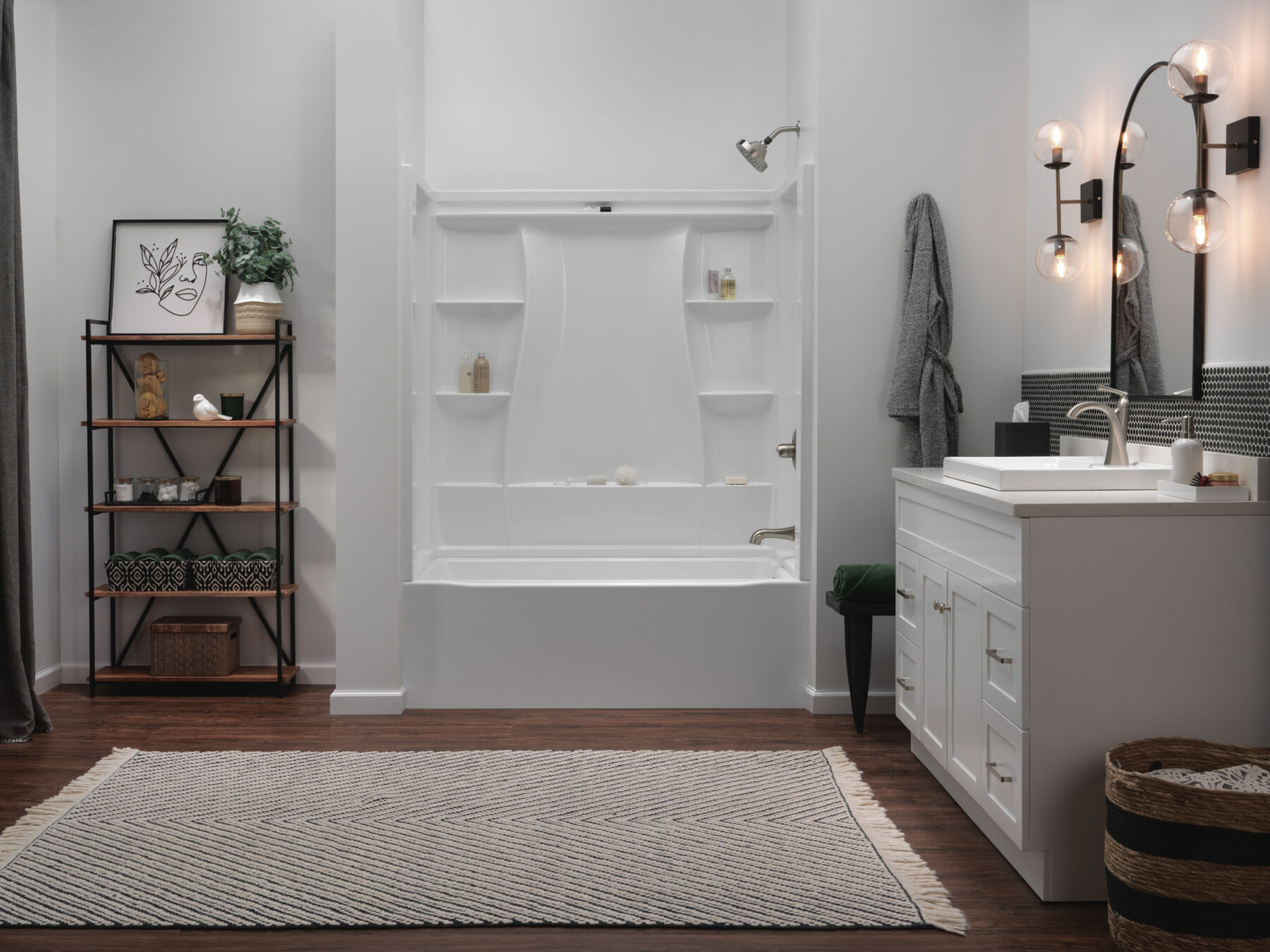 60x32 Alcove Bathtub Bundle - Right