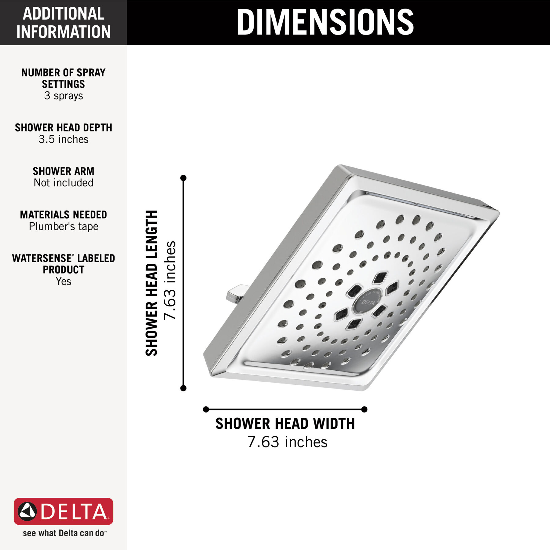 H2Okinetic&reg; 3-Setting Raincan Shower Head
