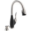 Single Handle Pull-Down Kitchen Faucet with Soap Dispenser