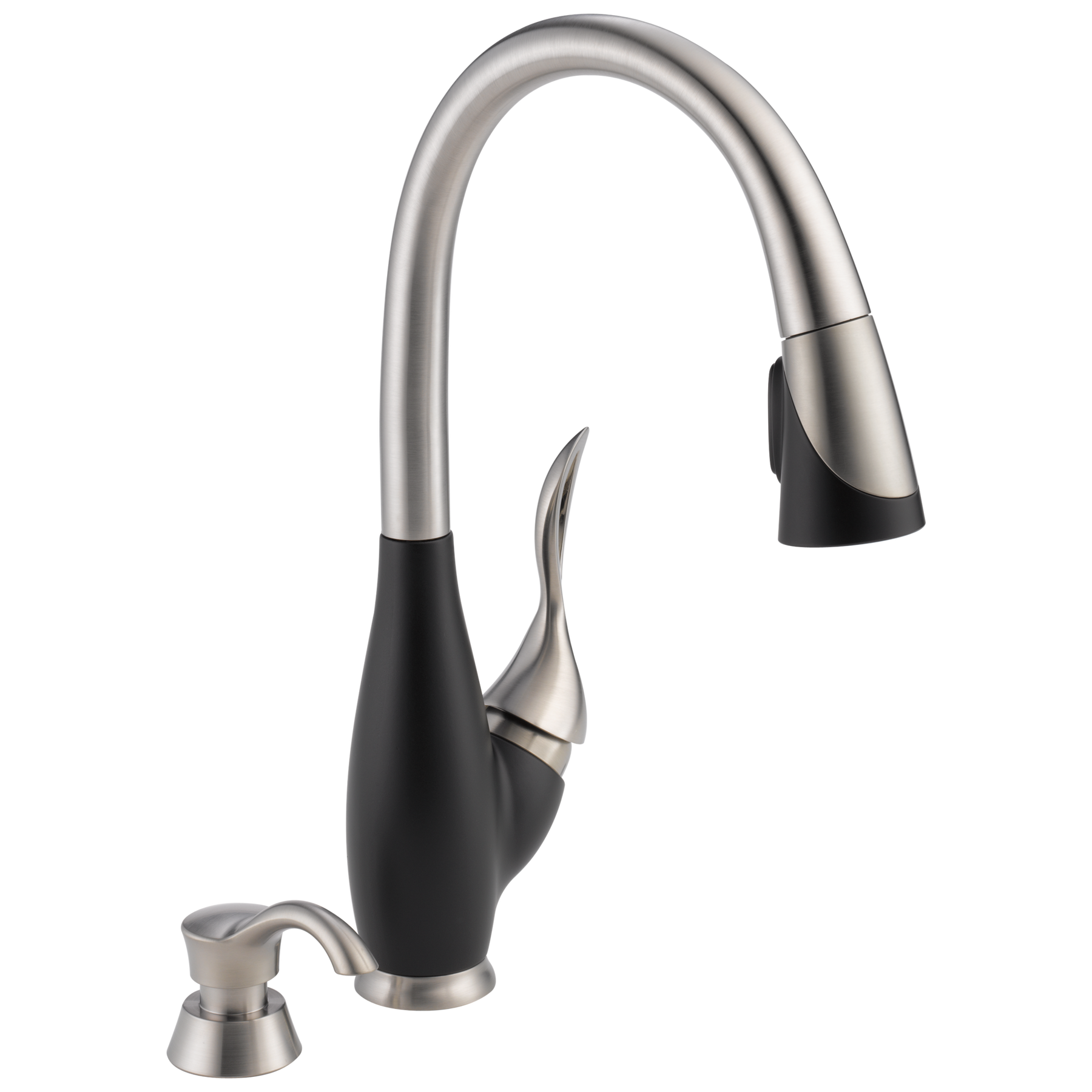 Single Handle Pull-Down Kitchen Faucet with Soap Dispenser