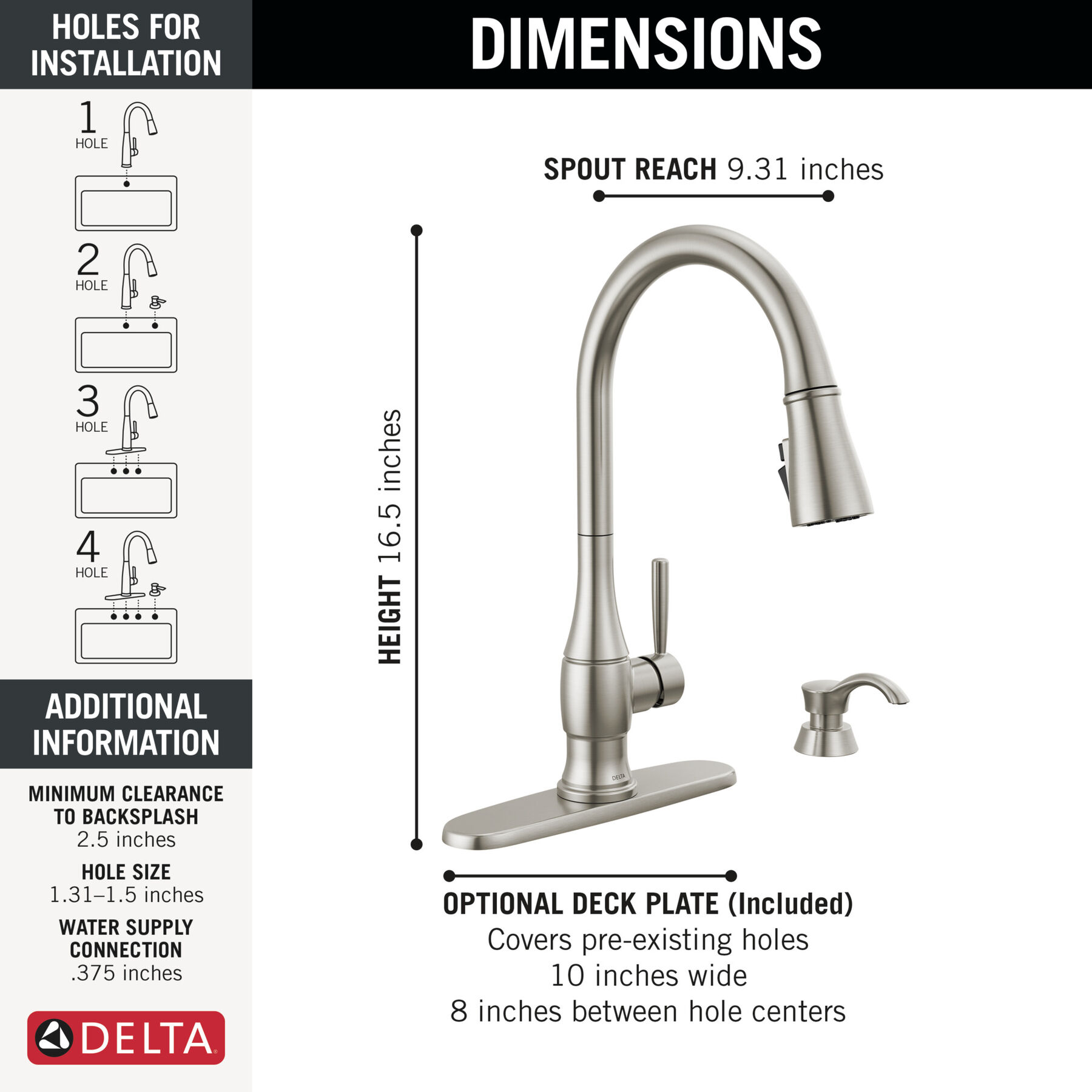 Single Handle Pull-Down Kitchen Faucet with Soap Dispenser and ShieldSpray Technology