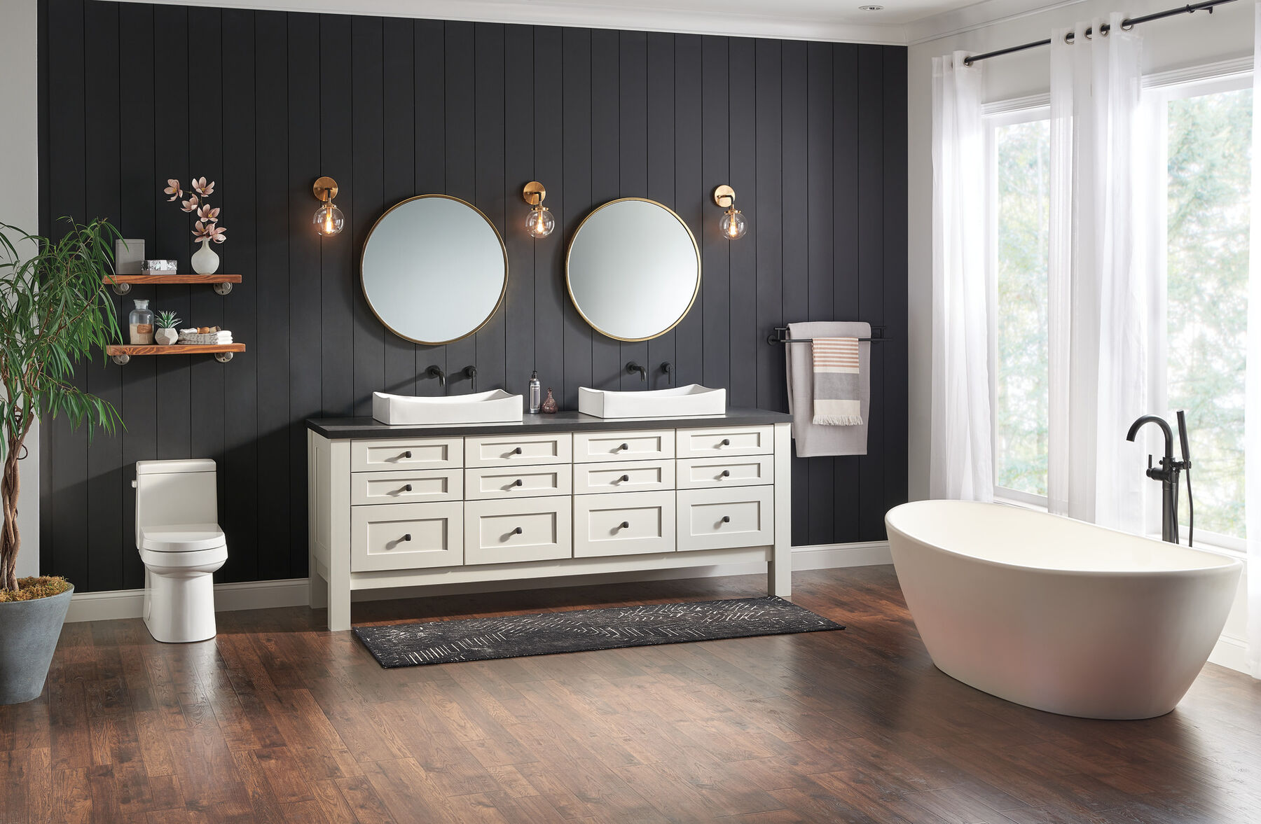 Contemporary Floor Mount Tub Filler Trim
