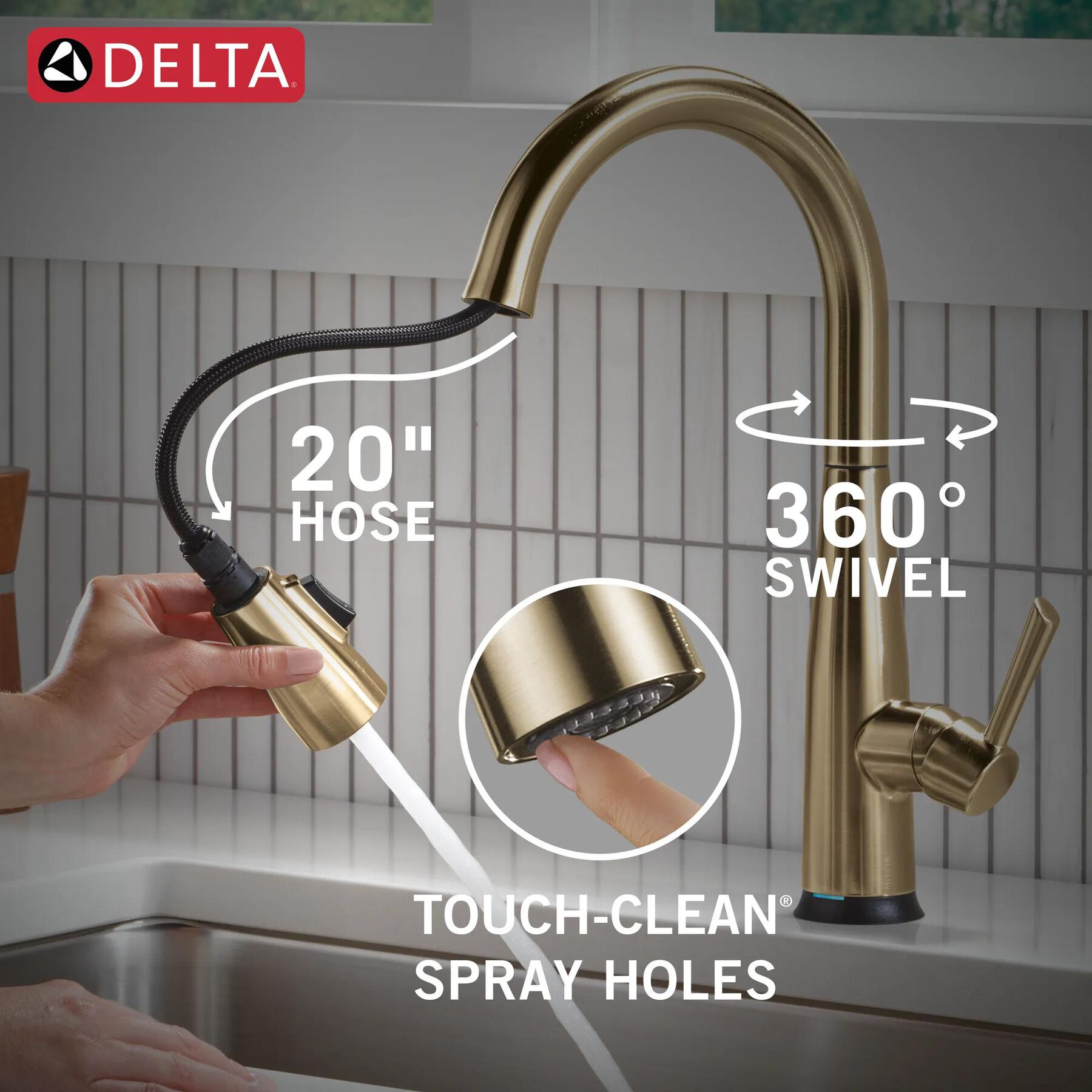 Touch<sub>2</sub>O&reg; Technology Kitchen Faucet with Touchless Technology