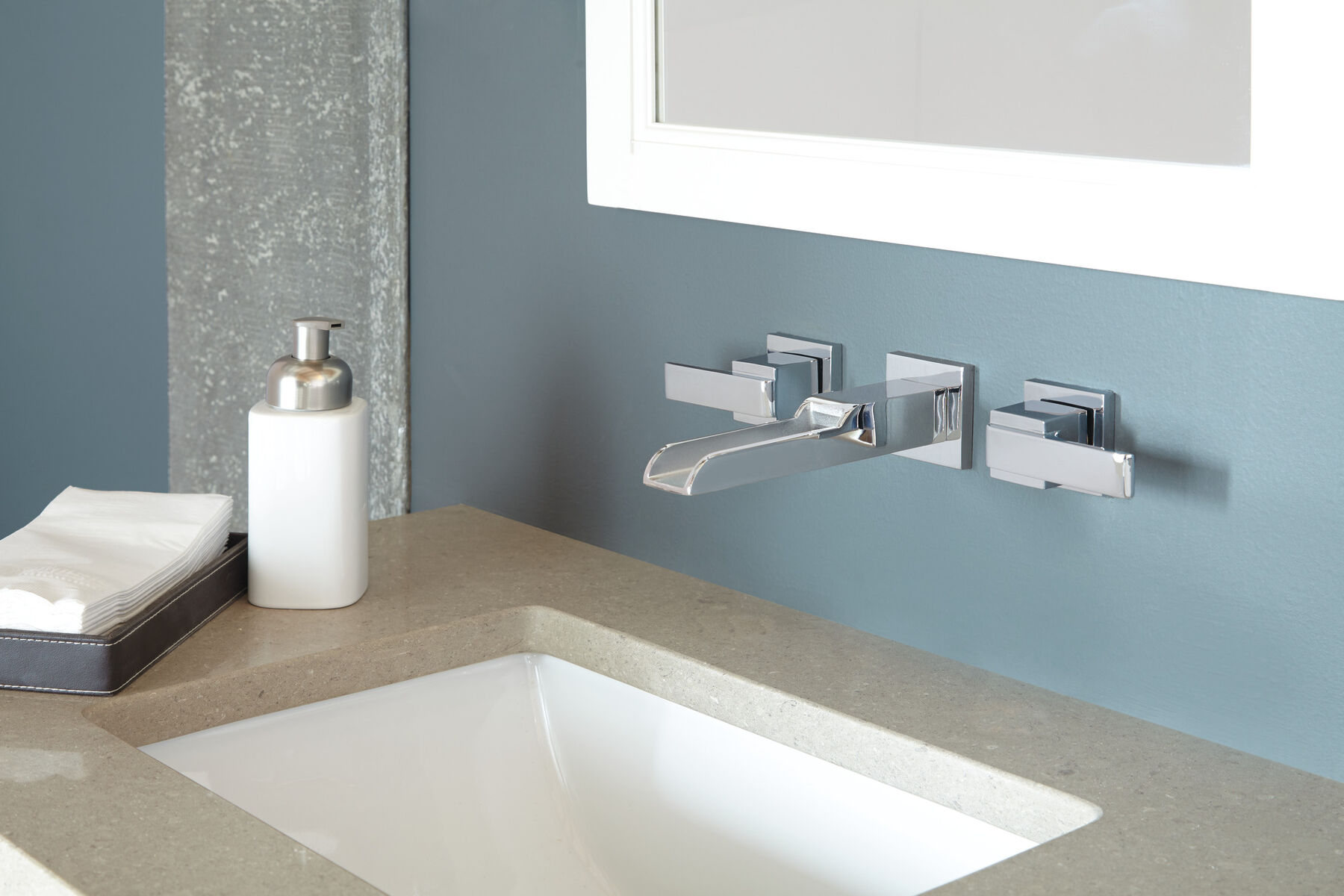 Two Handle Wall Mount Channel Bathroom Faucet Trim