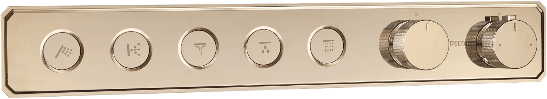 Traditional High Flow Push Button Thermostatic Trim - 5 Outlet