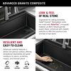 30&rdquo; Granite Composite Workstation Kitchen Sink Drop-In Top Mount Single Bowl with WorkFlow&trade; Ledge and Accessories in Black