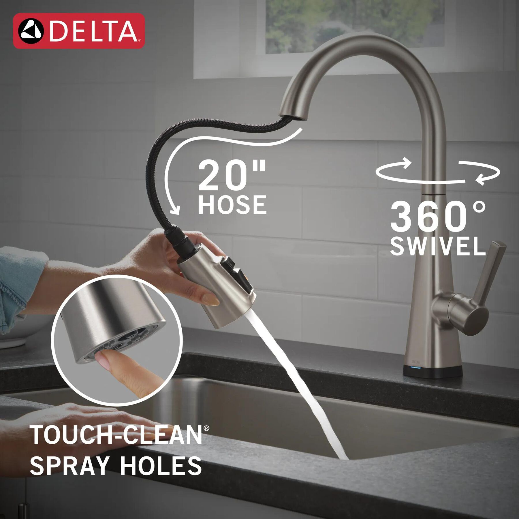 Single-Handle Pull-Down Kitchen Faucet with Touch<sub>2</sub>O&reg; Technology