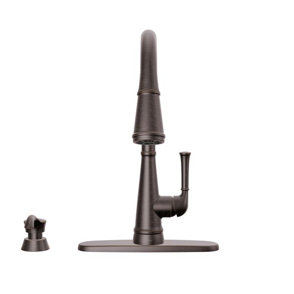 Single Handle Pull-Down Kitchen Faucet with Soap Dispenser and ShieldSpray&reg; Technology