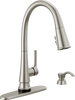 Single Handle Pull-Down Touch<sub>2</sub>O&reg; Technology Kitchen Faucet with Touchless Technology and Soap Dispenser