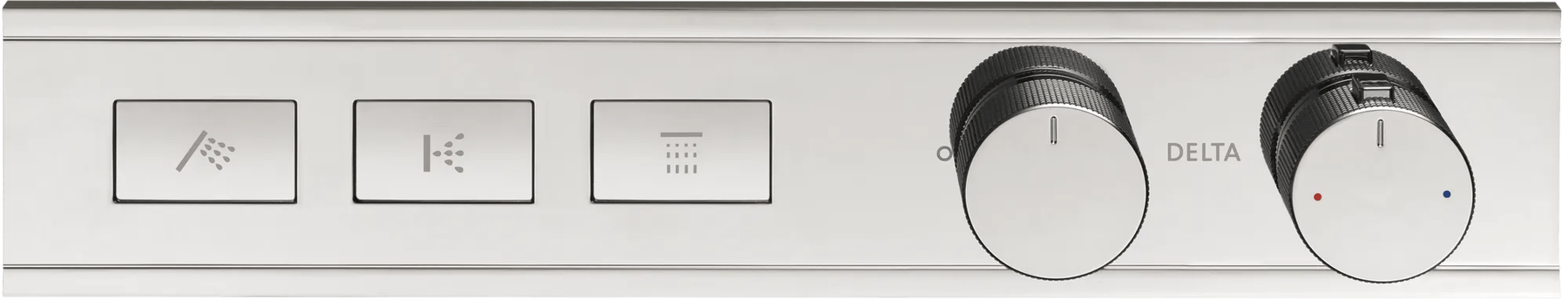 Modern High Flow Push Button Thermostatic Trim - 3 Outlet