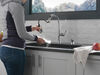 Single Handle Pull-Down Kitchen Faucet with Soap Dispenser and ShieldSpray Technology