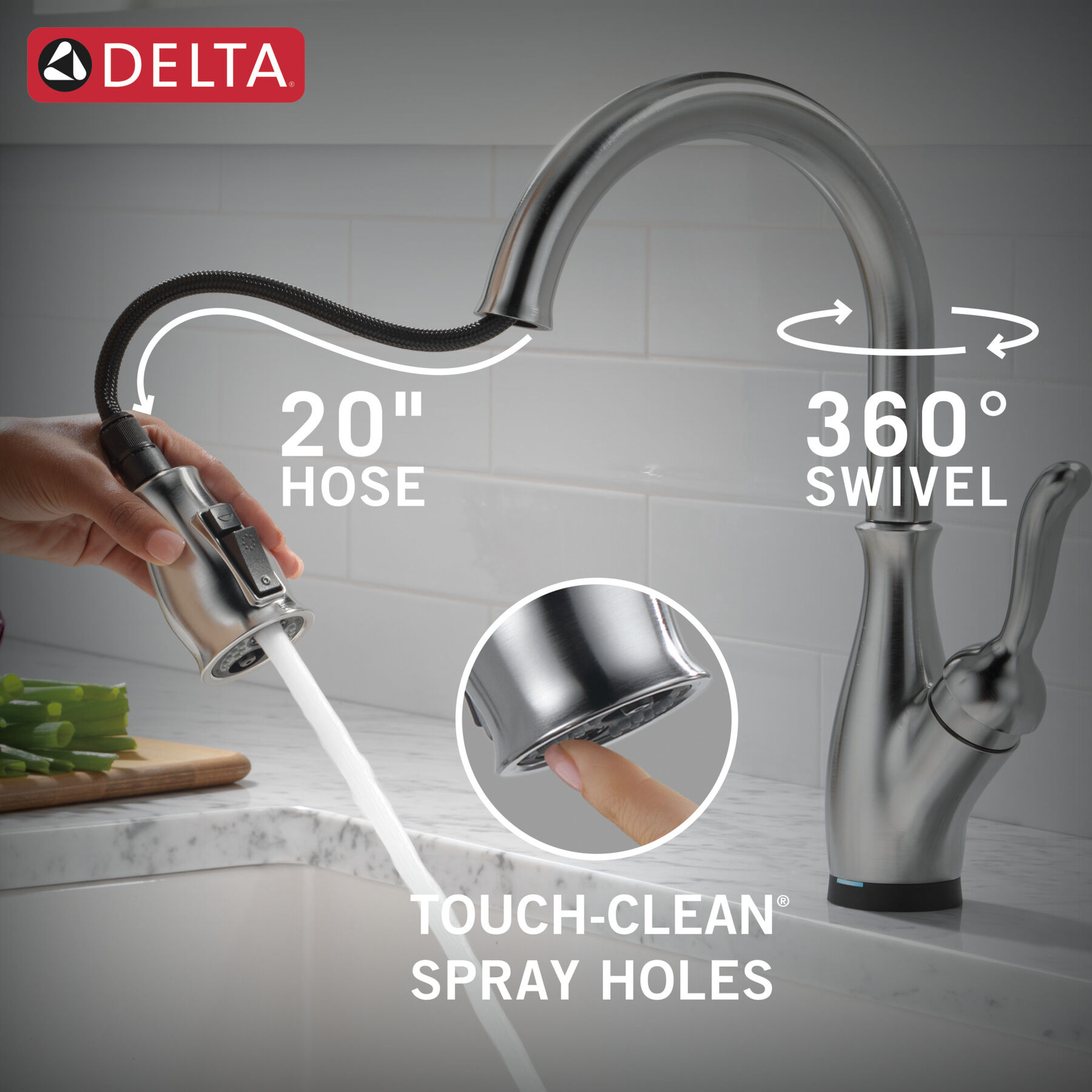 Touch2O&reg; with Touchless&trade; Pull-Down Kitchen 1L with Soap Disp Bundle