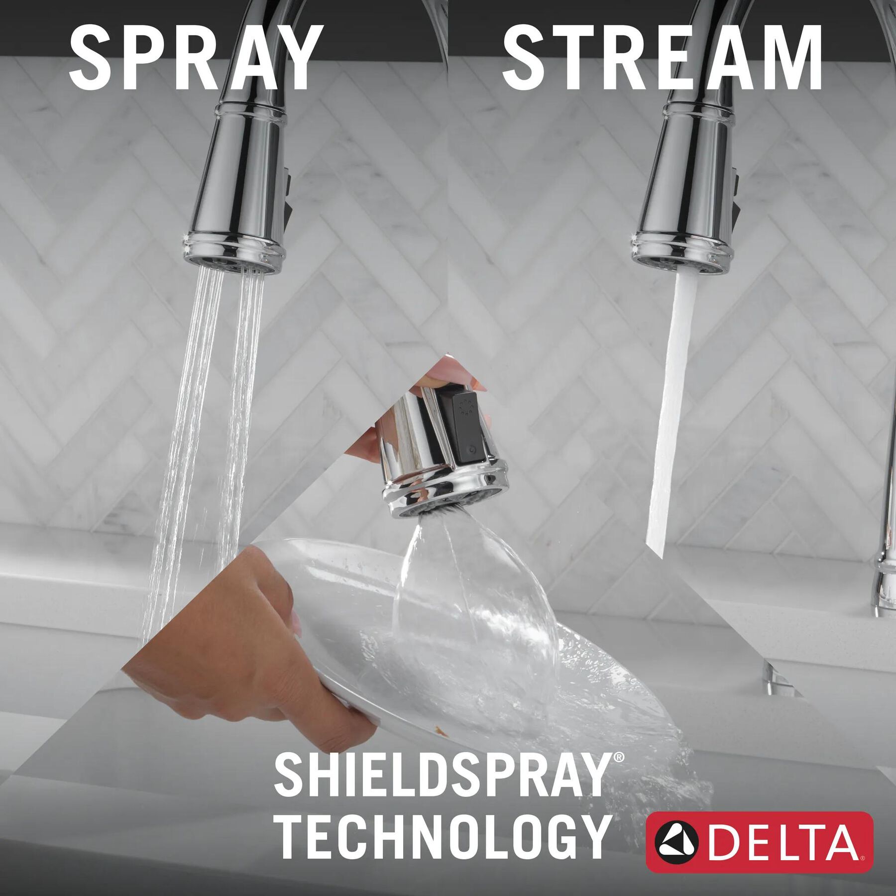 Single Handle Pull-Down Kitchen Faucet with Soap Dispenser and ShieldSpray&reg; Technology