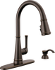 Single Handle Pull-Down Kitchen Faucet with Soap Dispenser and ShieldSpray&reg; Technology