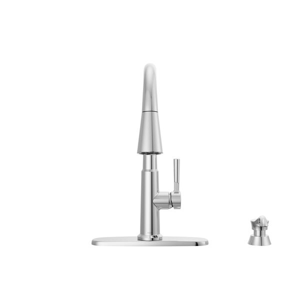 Single Handle Pull-Down Kitchen Faucet with Soap Dispenser and ShieldSpray&reg; Technology