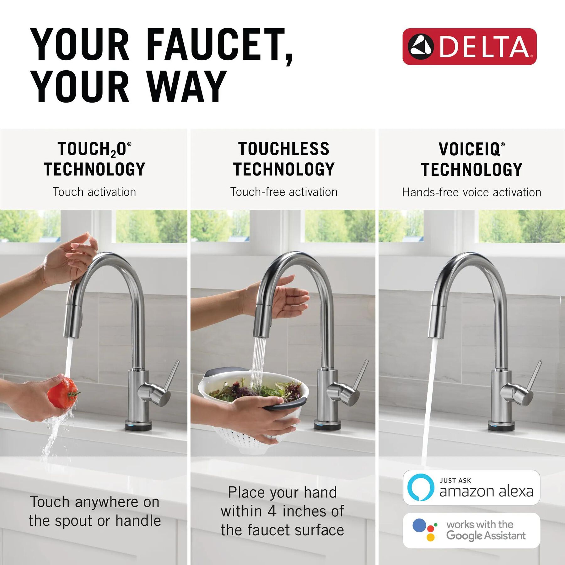 VoiceIQ&reg; Kitchen Faucet with Touch<sub>2</sub>O&reg; Technology with Touchless Technology