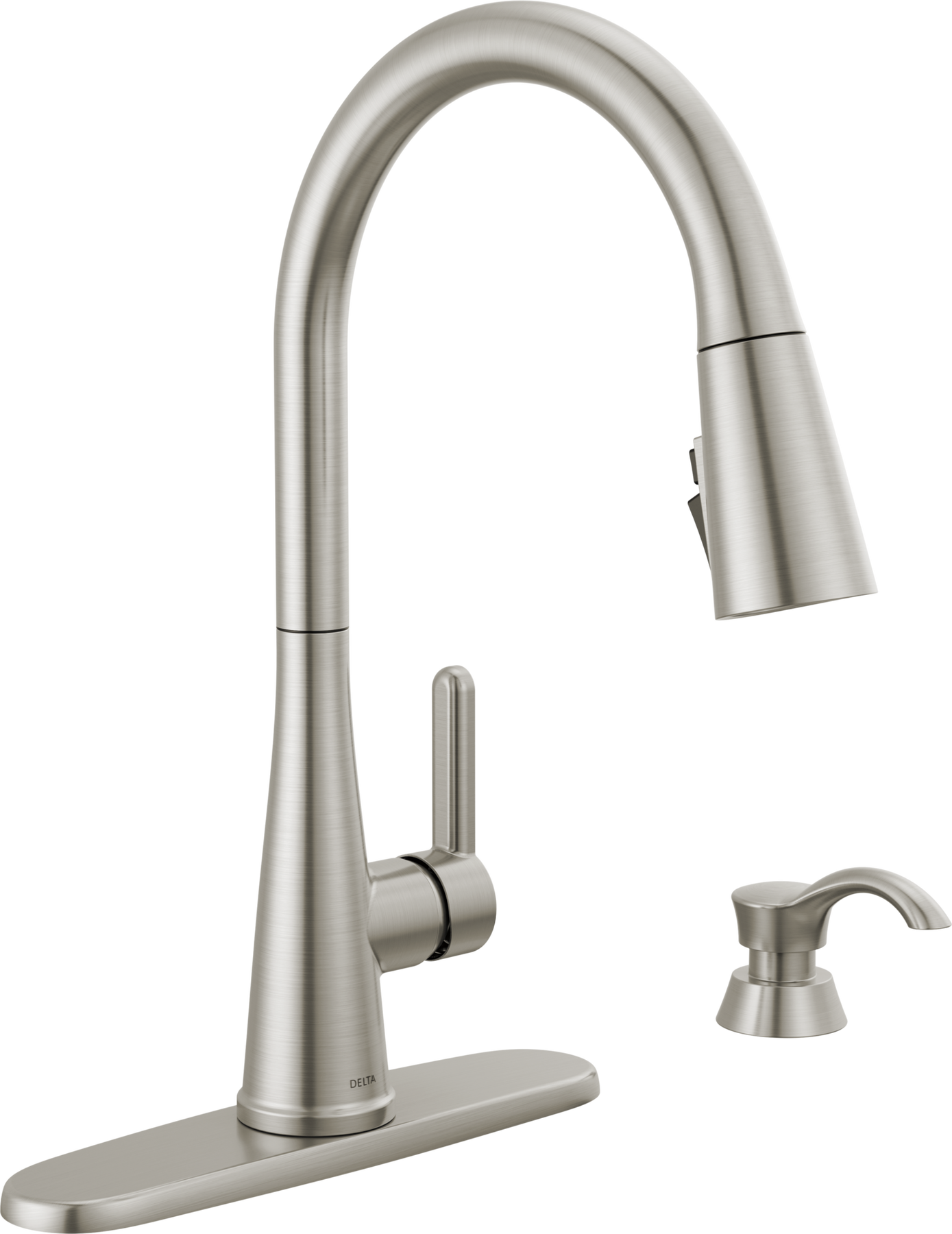 Single Handle Pull-Down Kitchen Faucet with Soap Dispenser and ShieldSpray&reg; Technology