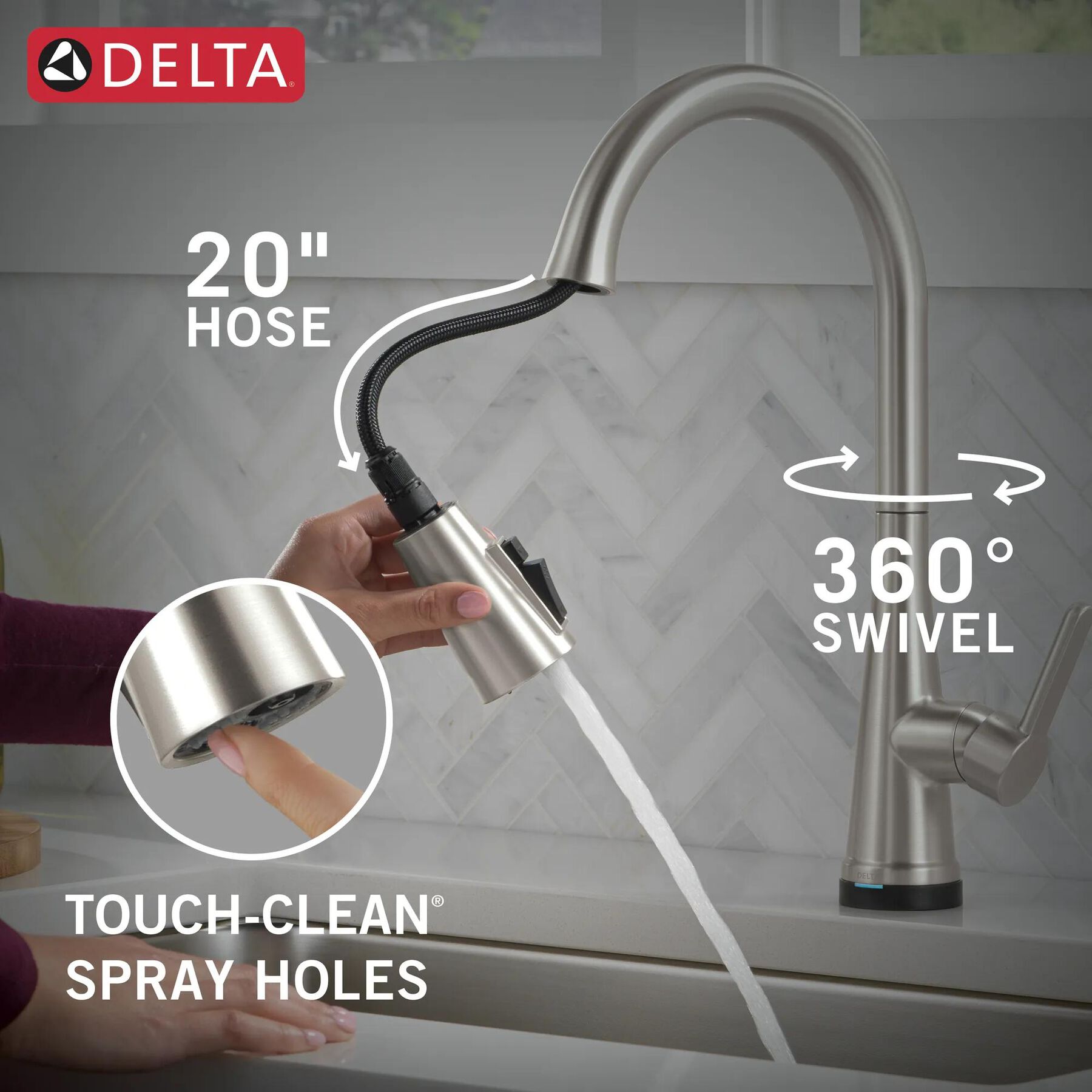 Single Handle Pull-Down Touch<sub>2</sub>O&reg; Technology Kitchen Faucet with Touchless Technology and Soap Dispenser