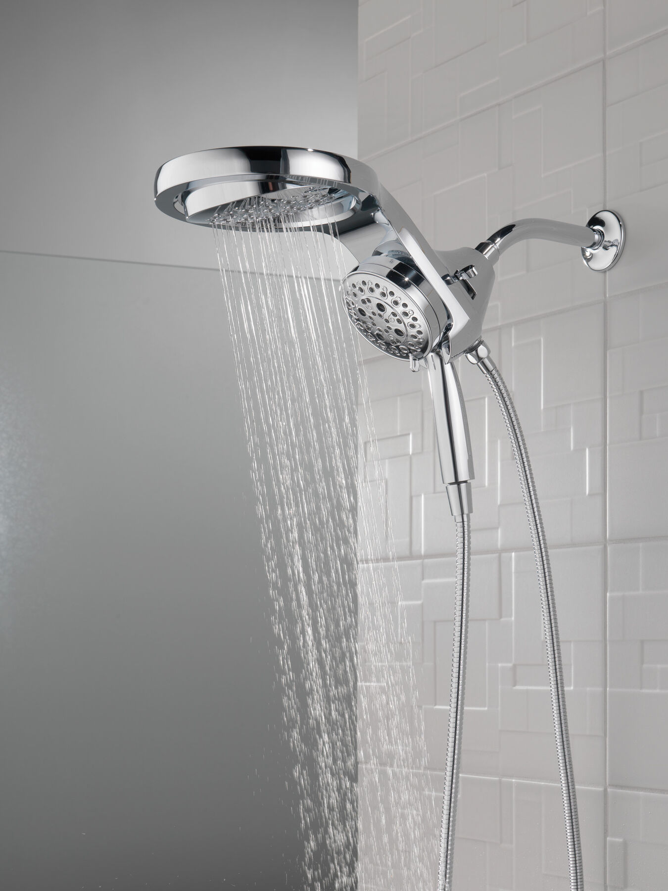 HydroRain&reg; H<sub>2</sub>Okinetic&reg; 5-Setting Two-in-One Shower Head
