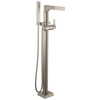 Single Handle Floor Mount Tub Filler Trim with Hand Shower (Recertified)