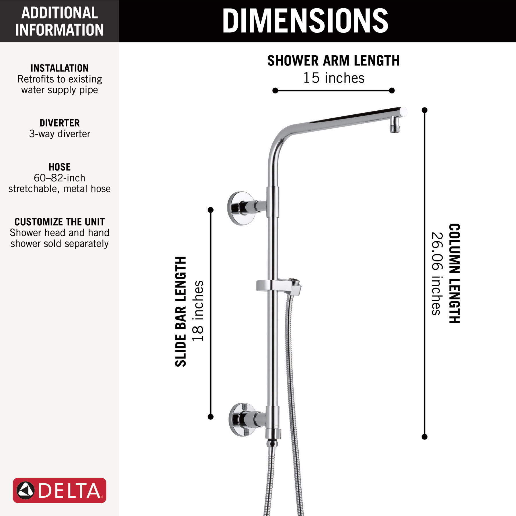 Shower Column 18" Round