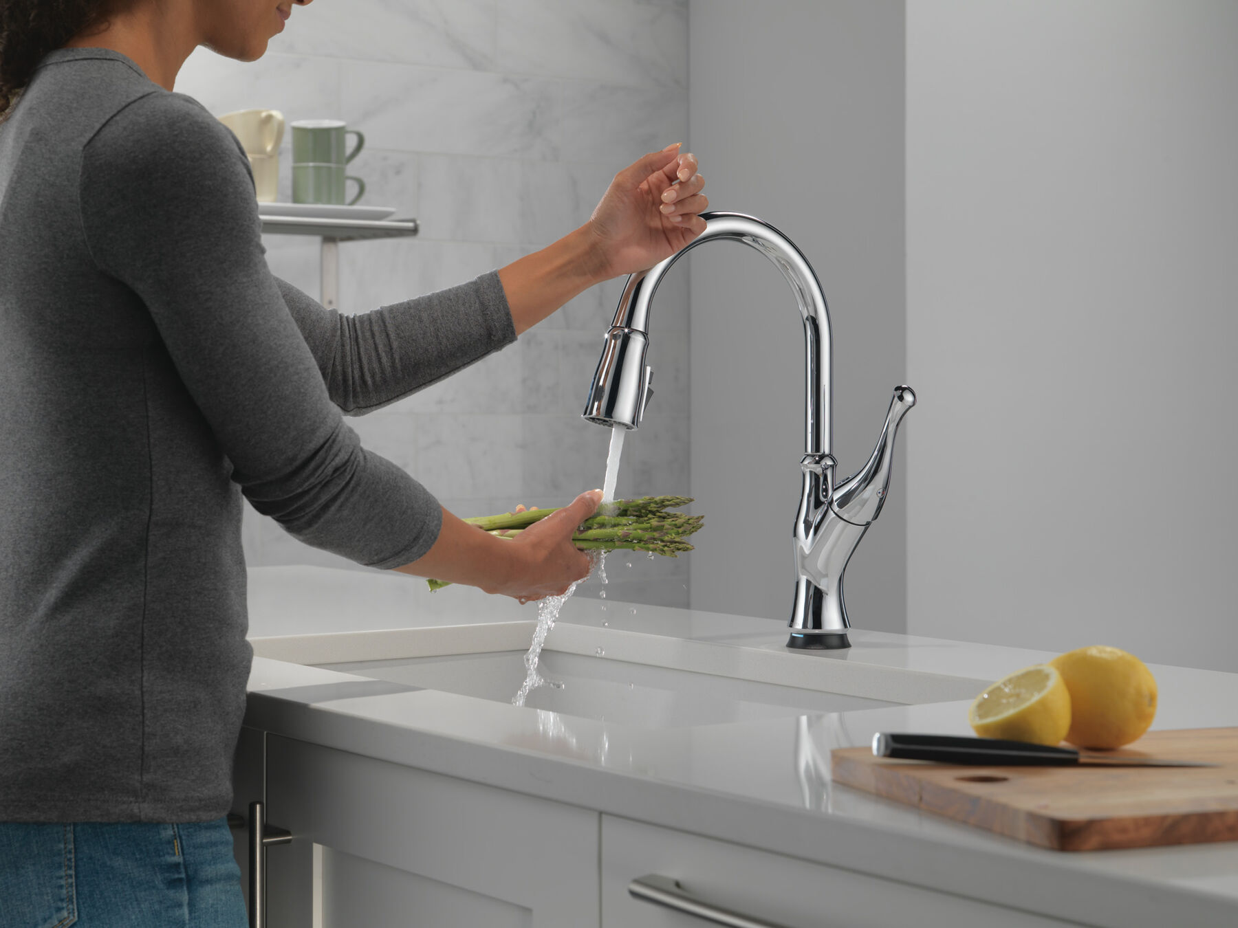 Single-Handle Pull-Down Kitchen Faucet with Touch<sub>2</sub>O&reg; Technology Technology