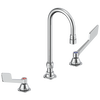 Two Handle Widespread Bathroom Faucet with Gooseneck Spout - Less Pop-Up