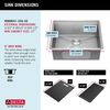 23&rdquo; Workstation Undermount&nbsp;Single Bowl&nbsp;16 Gauge Stainless Steel&nbsp;Kitchen Sink&nbsp;with&nbsp;WorkFlow&trade; Ledge and Accessories