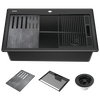 33&rdquo;&nbsp;Granite Composite&nbsp;Workstation Kitchen Sink&nbsp;Drop-In&nbsp;Top Mount&nbsp;Single Bowl with&nbsp;WorkFlow&trade; Ledge and Accessories