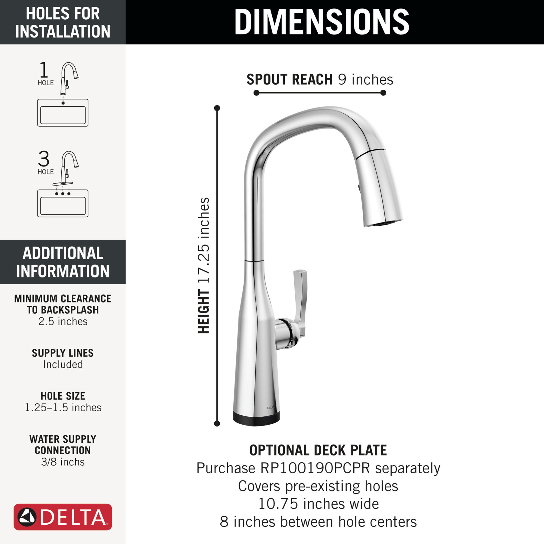 Touch<sub>2</sub>O&reg; Technology Kitchen Faucet with Touchless Technology