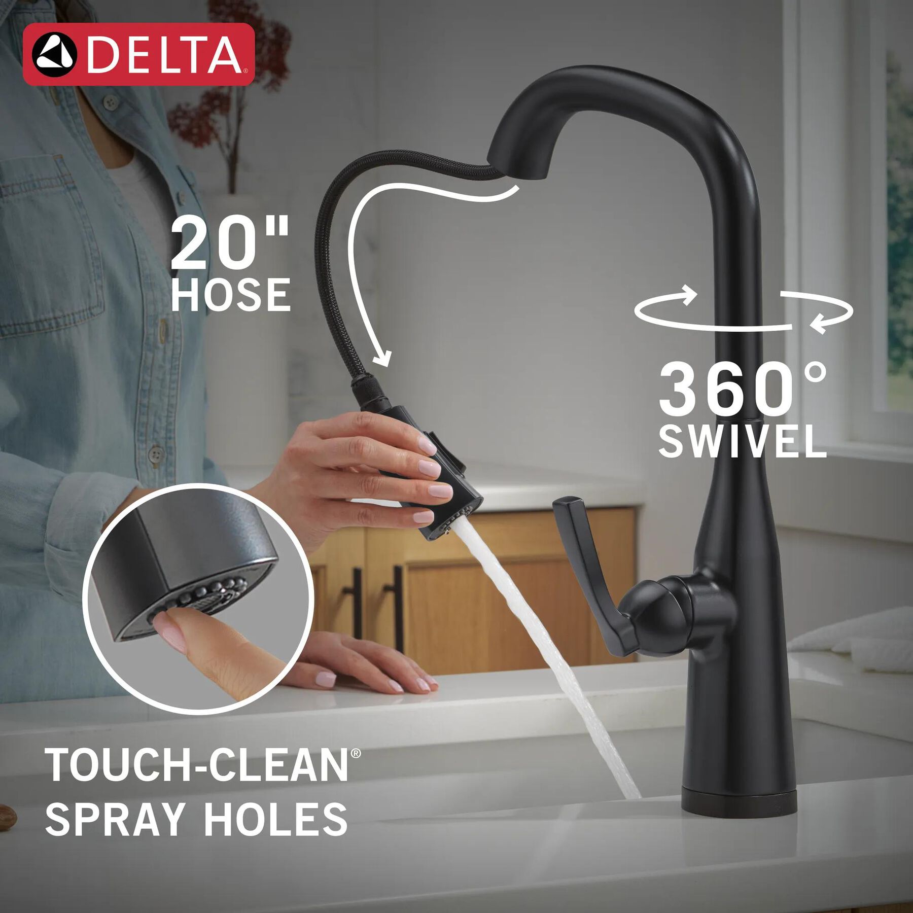 Touch<sub>2</sub>O&reg; Technology Kitchen Faucet with Touchless Technology