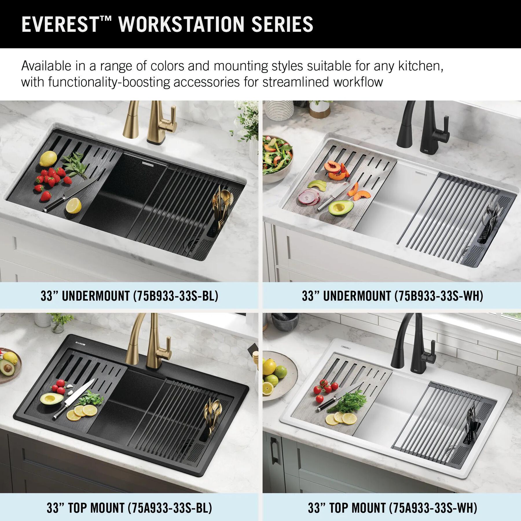 32&rdquo; Granite Composite Workstation Kitchen Sink Undermount Single Bowl with WorkFlow&trade; Ledge and Accessories