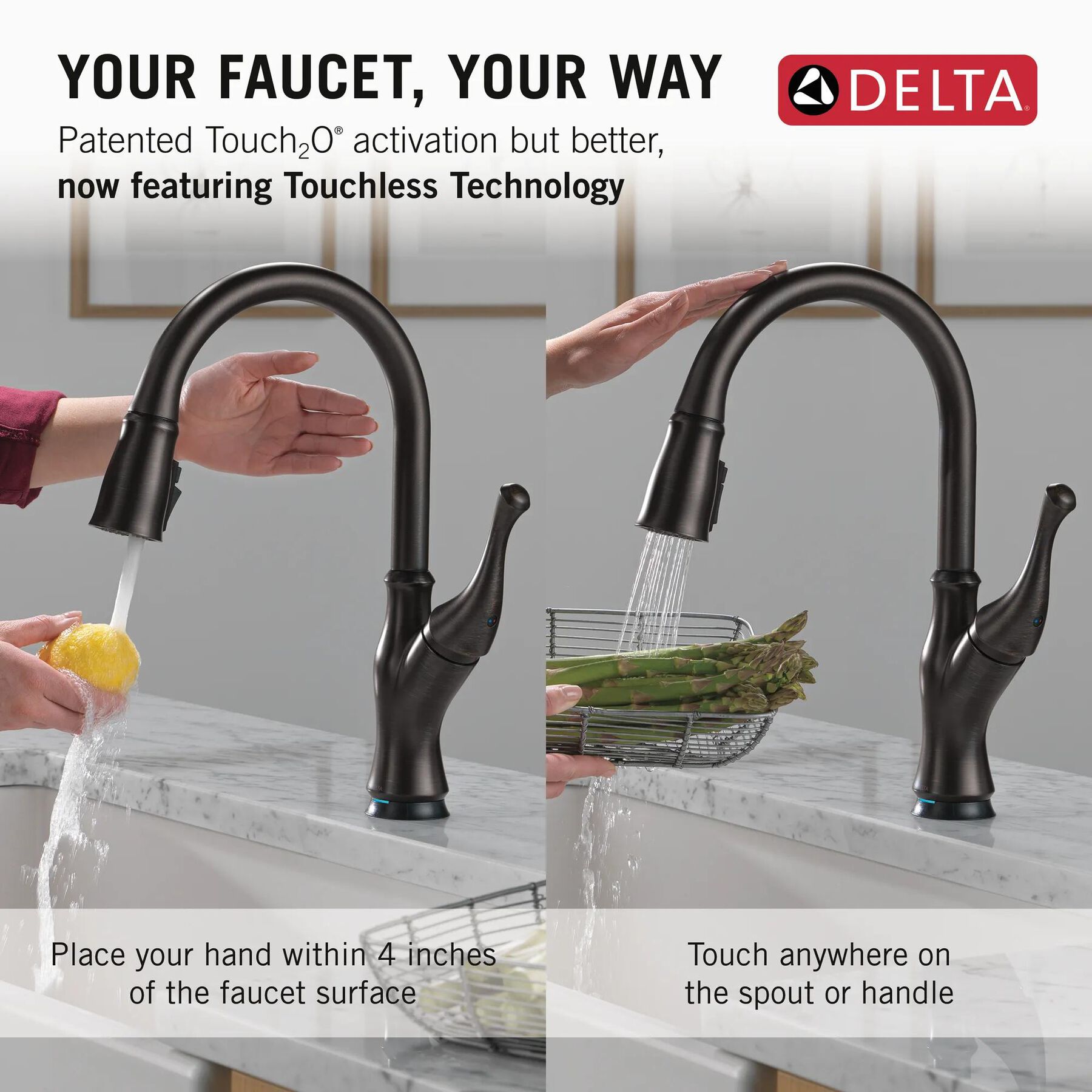 Touch<sub>2</sub>O&reg; Technology Kitchen Faucet with Touchless Technology